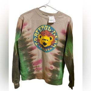 Grateful Dead Forever Roses Bear Band Tie Dye Crew Neck Sweatshirt Women’s XS